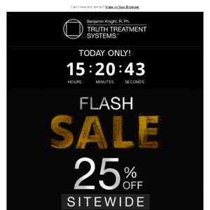 FLASH SALE - 25% OFF