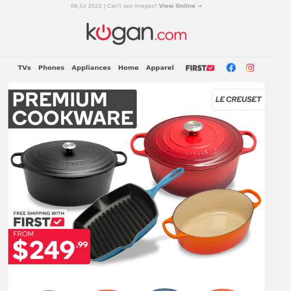 Premium Le Creuset Cookware from $249.99 - Limited Time Only