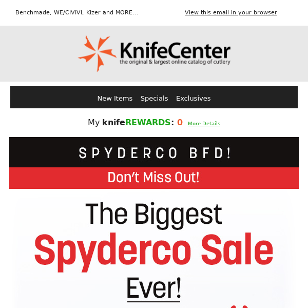 All In-Stock Spyderco On Sale + Other BFDs!