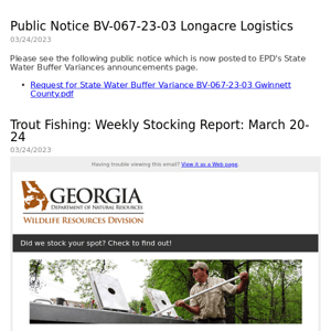 Georgia Department of Natural Resources Daily Digest Bulletin