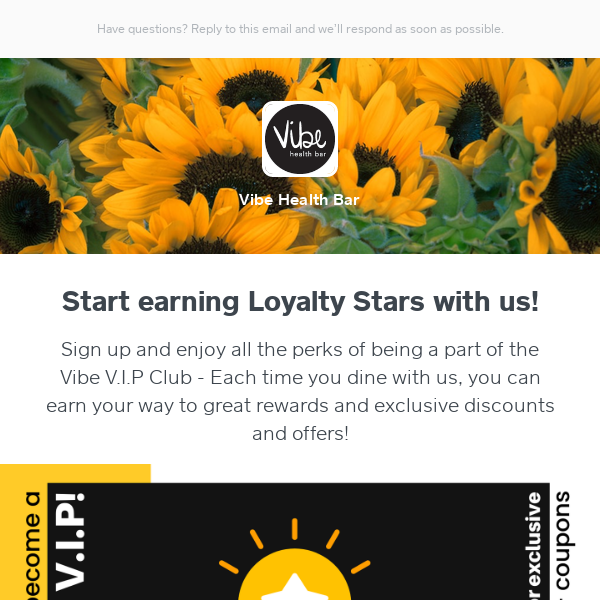 🌟 Join our Loyalty program to earn V.I.P rewards! 🌟