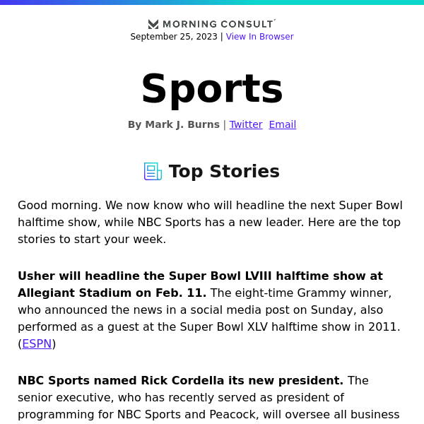 Usher to Headline Super Bowl LVIII Halftime Show