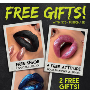 ✨ FREE Gifts ✨ Attitude Lip Gloss + Shade Liquid Lipstick 💋 with $75 🛍️