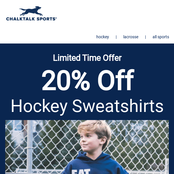 20% Off Hockey Sweatshirts - TODAY ONLY!