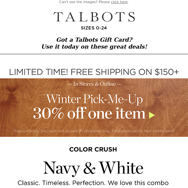 Which color combo is ALWAYS in style? - Talbots