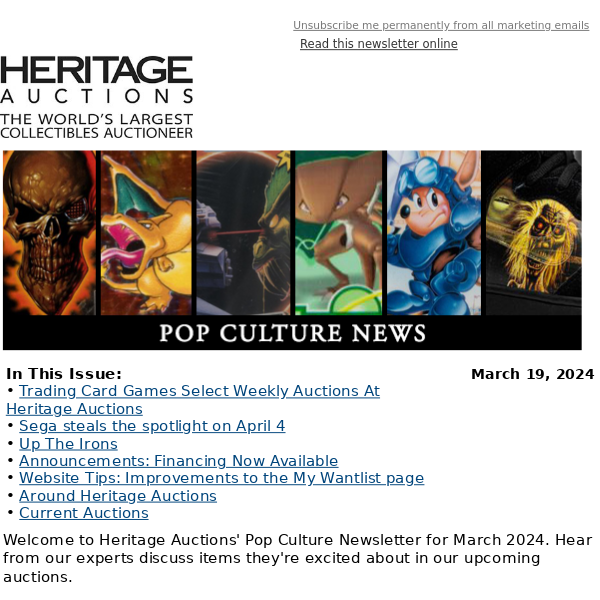 Pop Culture News: Trading Card Games Select Weekly Auctions At Heritage Auctions