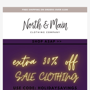 EXTRA 30% OFF SALE CLOTHING! 👀