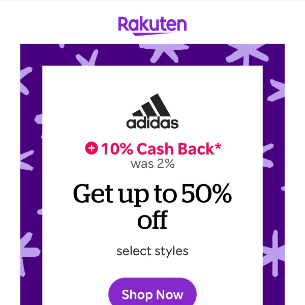 adidas: 10% Cash Back + Get up to 50% off