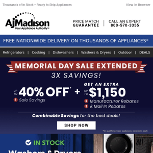 Deal Alert! Memorial Day Sale Extended!- 3X Savings!