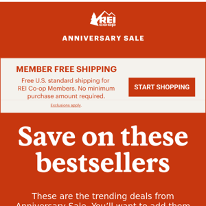 Anniversary Sale: Get the Most Popular Deals