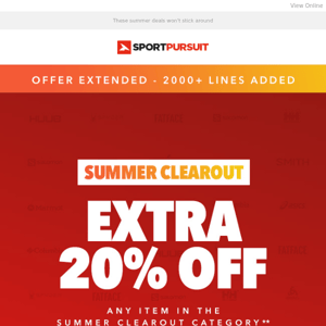 Extra 20% Off - Just Got Better: Summer CLEAROUT -  2000+ Lines Added