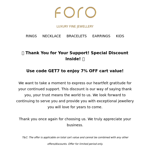 🌟 Grab Your Exclusive Foro Discount Now! Luxury Fine Jewellery at Unbeatable Prices 🌟