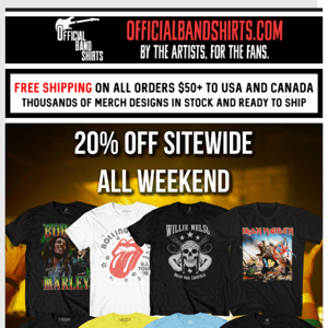 Extended: 20% Off Sitewide All Wknd 🤘