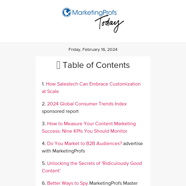 Customized sales enablement | Measure content success | Ridiculously good content marketing | Better ways to spy