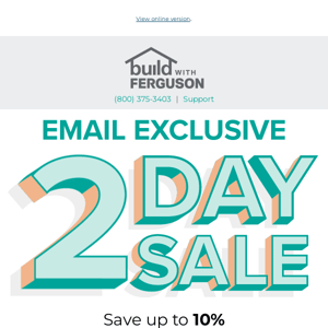 2 Days To Save on Your Bathroom