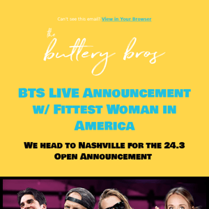 BTS Live Announcement w/ Fittest Woman in America
