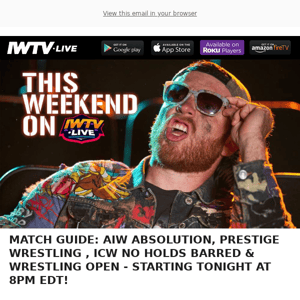 THIS WEEKEND ON IWTV: 5 Events Stream LIVE!