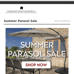 Garden Parasol Summer Sale - Up To 30% Off