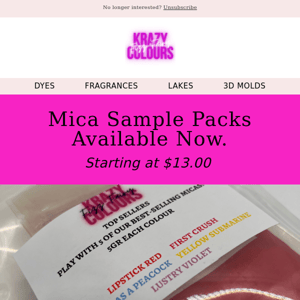 Mica Sample Packs starting at $13.00 😍