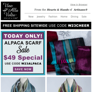 One Day Special: $49 ALPACA Scarves