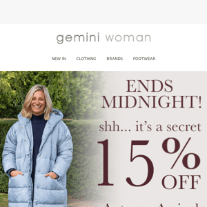 Ends Midnight! 15% Off Autumn Must Haves!