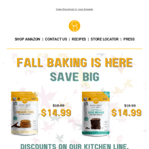 Fall Bake Sale! $5 Off Inside