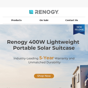 Renogy 400W Lightweight Portable Solar Suitcase - Power Wherever You Roam🚗