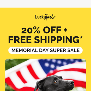 20% OFF + Free Shipping*