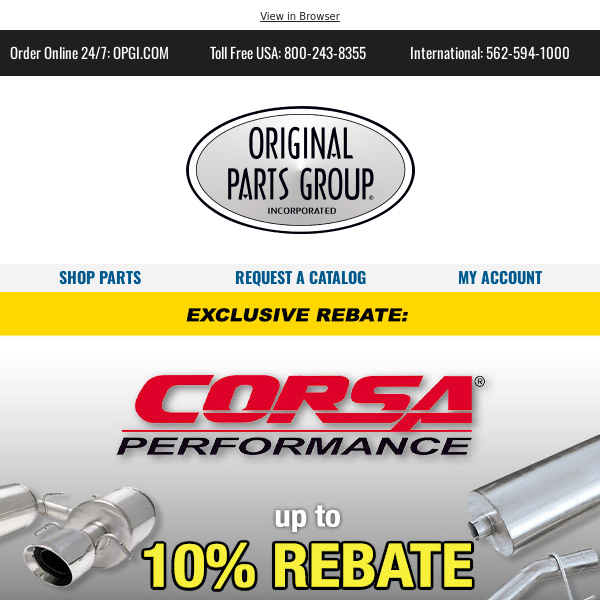 Exclusive Rebate: Corsa Performance Exhaust