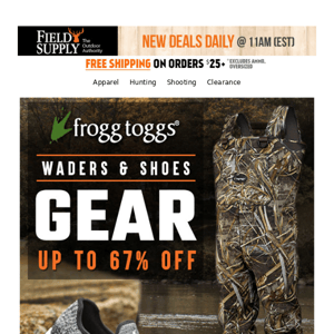 🐸 Frogg Toggs Waders, Shoes & Outerwear up to 67% off!
