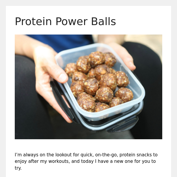 Foodie Fitness (Protein Power Balls!)