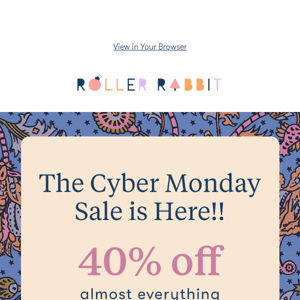 SURPRISE Today Only: 40% Off ALMOST Everything Cyber Monday Sale!