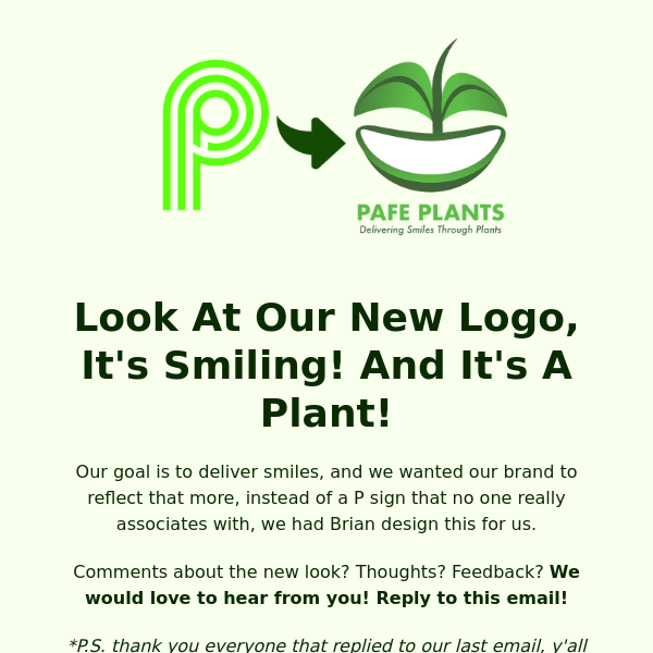 Check out our new logo - Pafe Plants