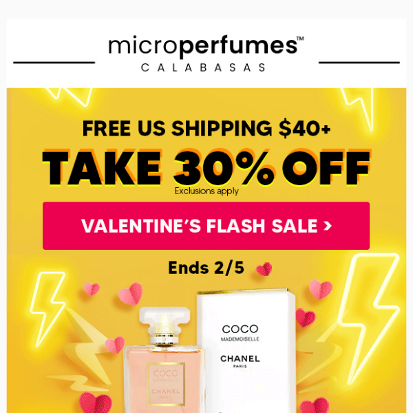 FLASH SALE ⚡ TAKE 30% OFF ⚡ V-DAY BLOWOUT!