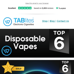 Top 6 Disposable Vapes at TABlites 🏆