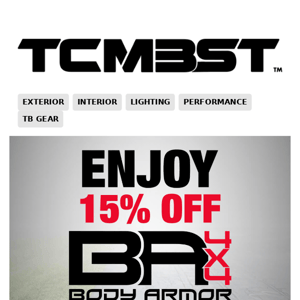 Enjoy 15% OFF Body Armor 4x4