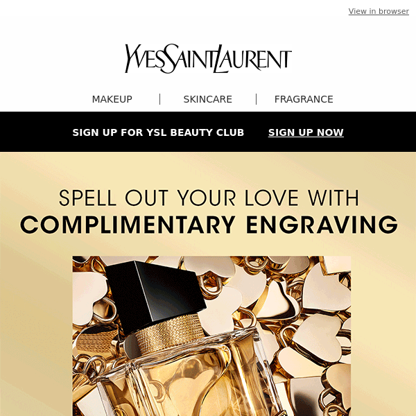 Ysl discount perfume engraving