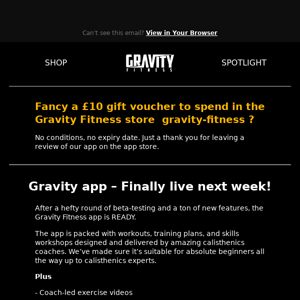 Gravity Fitness Monthly News & Updates