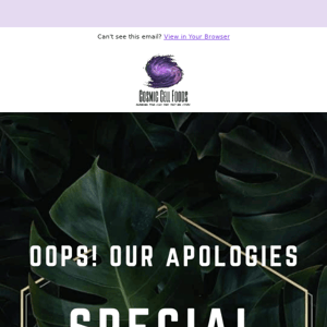 Oops! Our Apologies