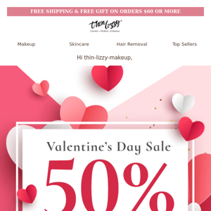 Shop Valentine's Day gifts at 50% OFF today!