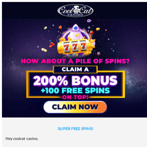 Super Free Spins for you, CoolCat Casino