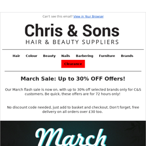 March Sale: Up to 30% OFF inside!