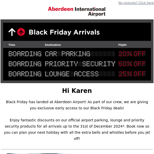 Black Friday has landed at Aberdeen Airport Aberdeen Airport 🎉