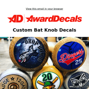 Custom Bat Knob Decals - Design and Order Today!
