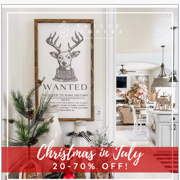 Chistmas in July! 20% to 70% off HUNDREDS of products!