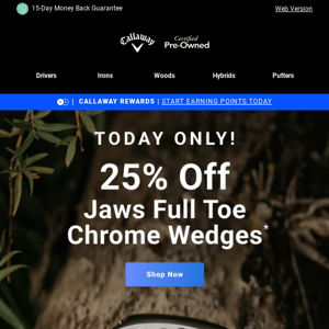 Flash Sale: 25% Off JAWS Raw Full Toe Chrome Wedges