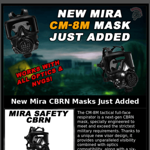 NEW Mira CM-8M (CBRN) Gas Masks