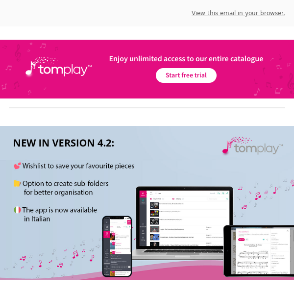 🎻  Major update - Download the brand new version 4.2 of Tomplay! 🚀