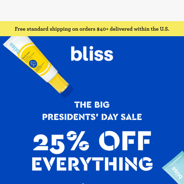 Vote for Blissful savings – 25% off everything