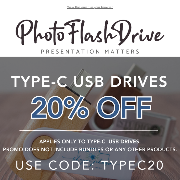 Last Chance: 20% Off Type-C USB Drives